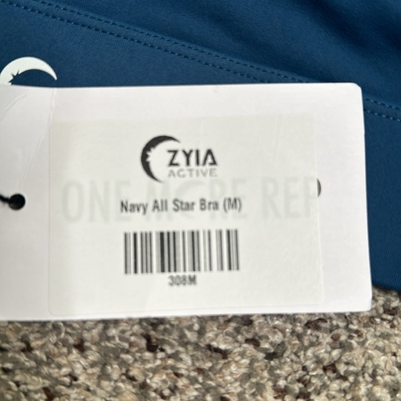 ZYIA active navy blue all star bra size medium new - Picture 4 of 4